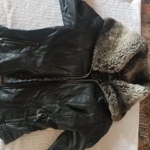 Guess leather faux fur jacket
